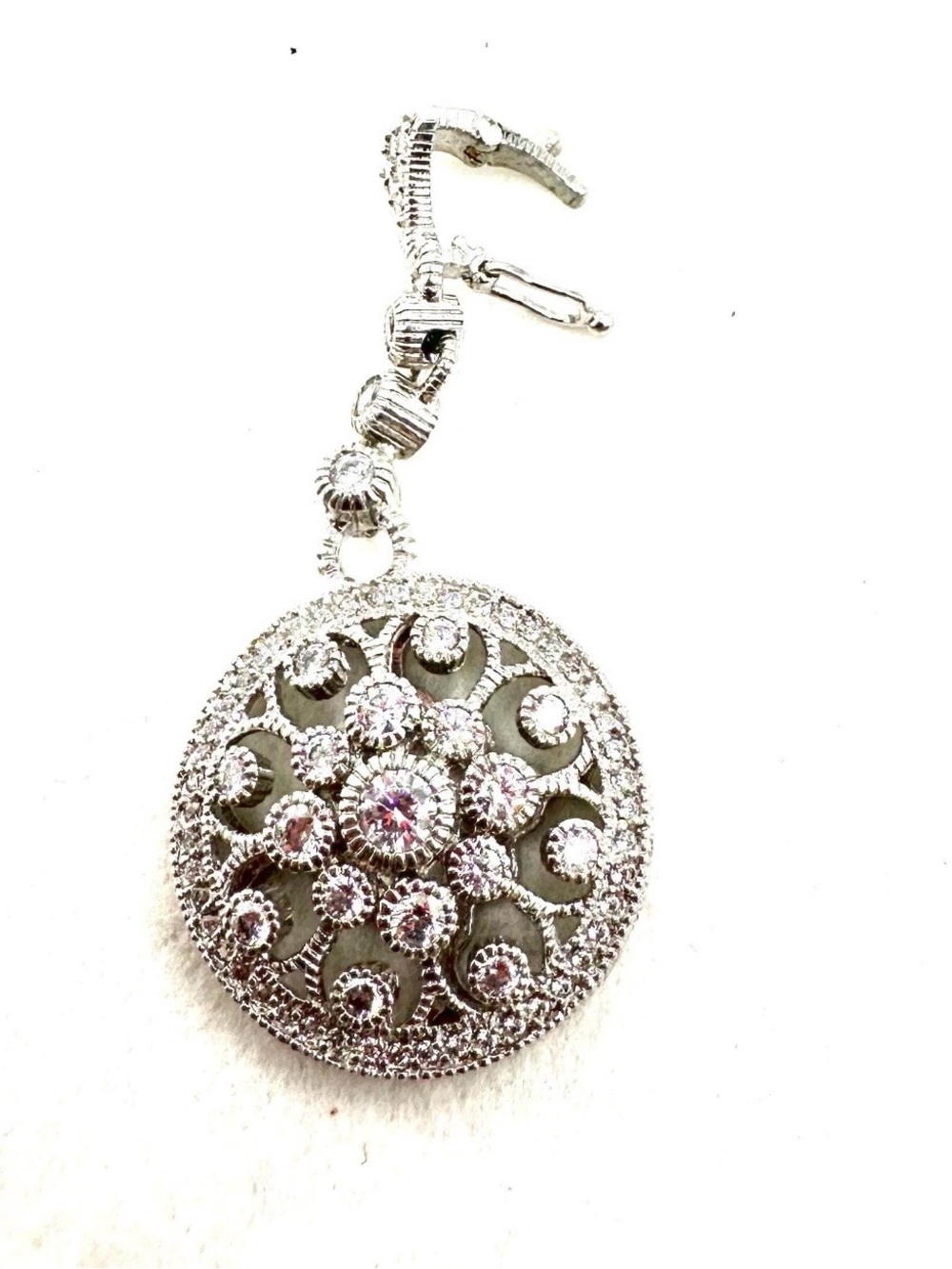 Judith Ripka Crystal Pavé Medallion
Pendant Leather Cord Statement Necklace